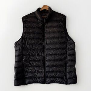 Eddie Bauer Down Puffer Vest Mens XXL Black Outdoors Travel Full Zip Minimalist